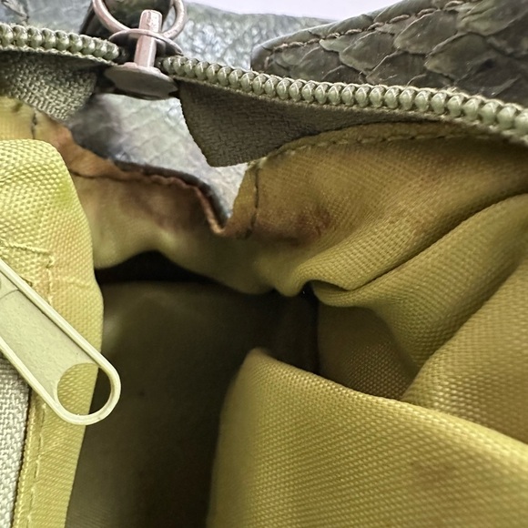 Jessica McClintock Vegan Crocodile Leather, VTG, Y2K. Green Boho. Whimsical goth - Picture 7 of 11